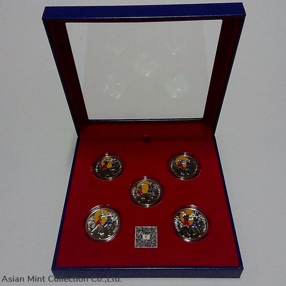 Commemorative of Mae Mai Muay Thai souvenir coins (set of 5 coins) with leather box