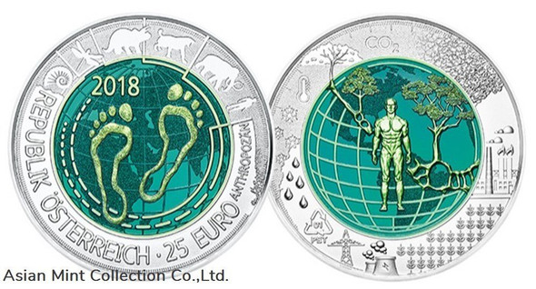 2018 Austrian Mint Anthropocene 25 Euro Silver Niobium Coin
