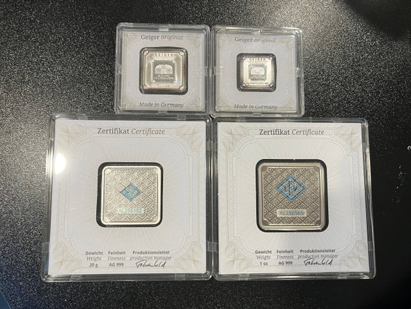 5g, 10g, 20g, 1oz Geiger Silver