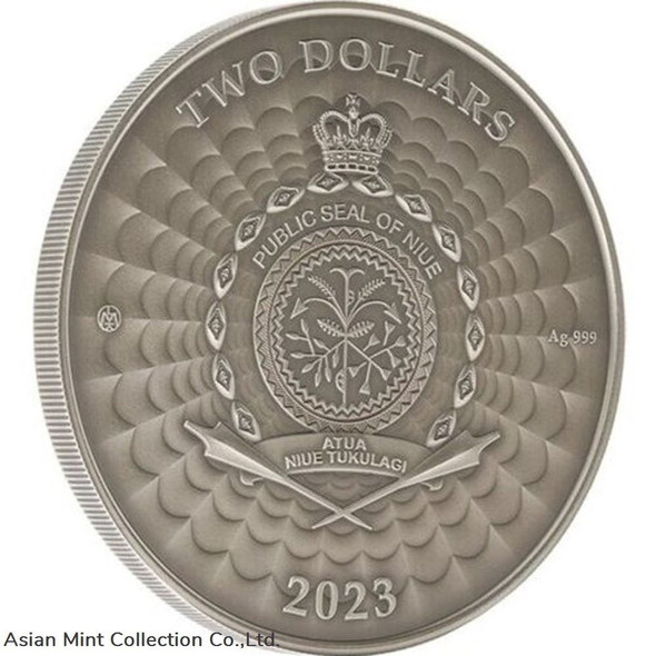 2023 - Bunyip World of Cryptids 1 oz Antique Finish Silver Coin 2$ Niue
