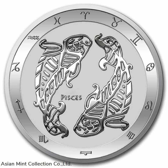 2022 Tokelau 1 oz .999 Silver $5 Zodiac Series: PISCES ~~ in Capsule
