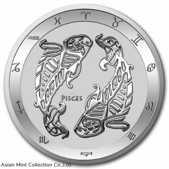 2022 Tokelau 1 oz .999 Silver $5 Zodiac Series: PISCES ~~ in Capsule