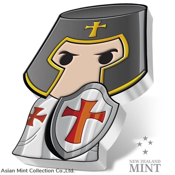 022 Niue Warriors of History Knight Templar 1 oz. Silver Proof Chibi Coin