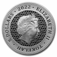 2022 1 oz $5 NZD Tokelau Silver Bull & Bear Coin BU