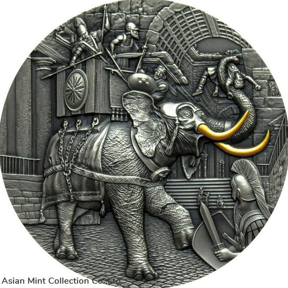 2022 - WAR ELEPHANT 2 Oz Silver Coin 5$ Niue
