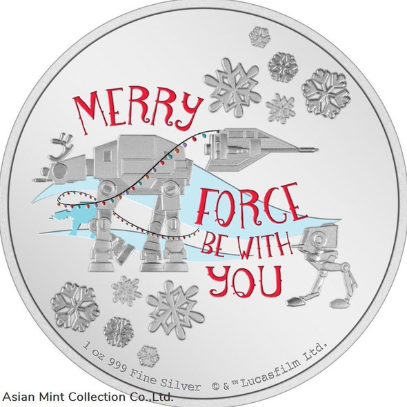 2022 - 1 Oz Silver Proof - Star WarsT Season's Greetings 2022