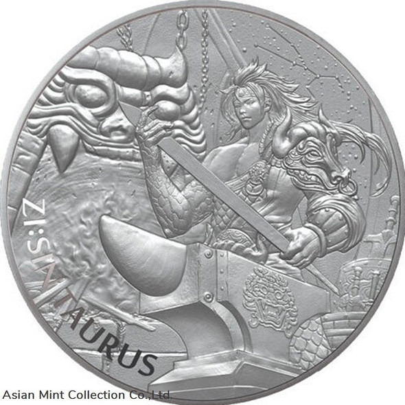 2021 South Korea ZI:SIN Taurus - KOMSCO 1 oz Silver Medal - BU