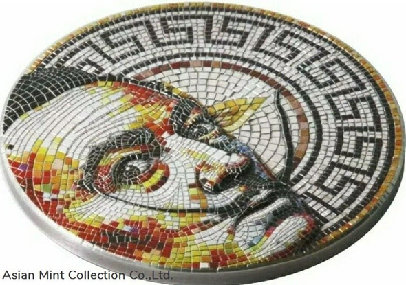 2021 $2 Niue MOSAIC SALVADOR DALI Antique Finish 2 Oz Silver Coin.