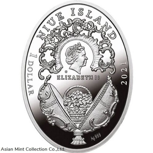 2021 - Twelve Monograms Egg Imperial Faberge Eggs Proof Silver Coin 1$