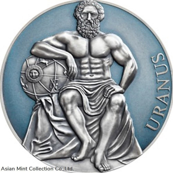 2020 - Uranus Planets and Gods 3 oz Antique finish Silver Coin CFA Cameroon