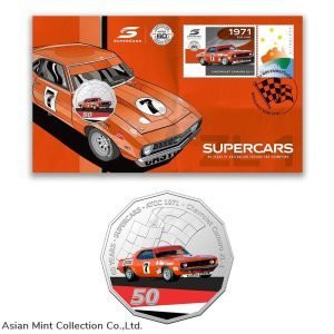 2020 - PNC Supercars Chevrolet Camaro ZL-1 Stamp &amp; 50c Coloured UNC Coin