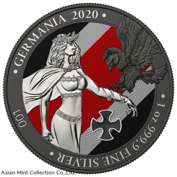 2020 - Germania 5 Mark-Germania-Iron Cross - 1 Oz Silver Coin
