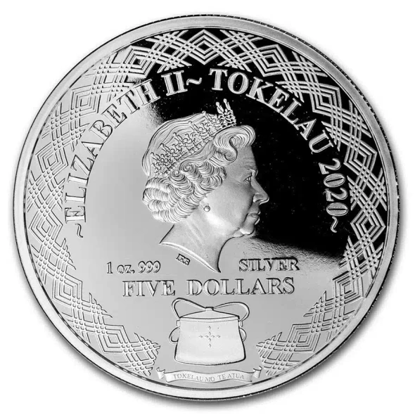 2020 - 1 oz $5 NZD Tokelau Silver Flying Fish Hahave Coin BU