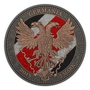 2019 - Germany 5 Mark - Oak Leaf - Crystal Cross - 1 Oz Silver Coin