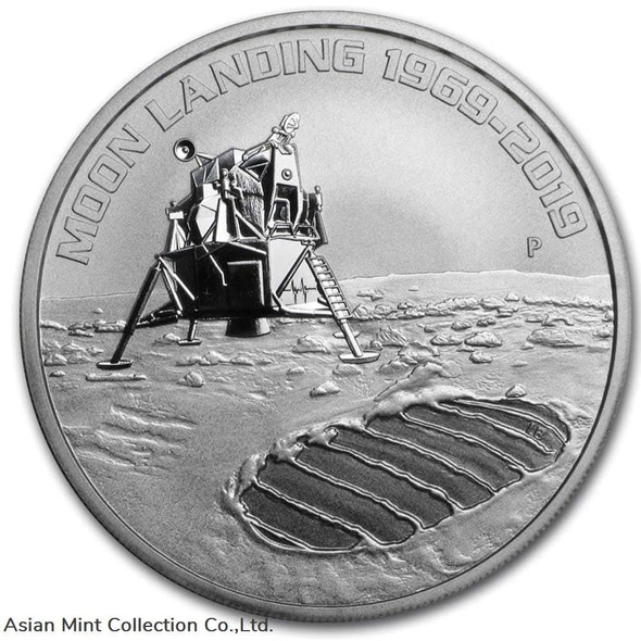 2019 - 1 oz 50th Anniversary 1969-2019 Moon Landing BU Silver Coin