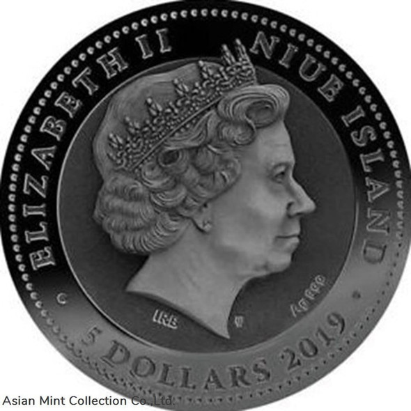 2019 - Mask of Plague Doctor 2 oz Antique finish Silver Coin 5$ Niue