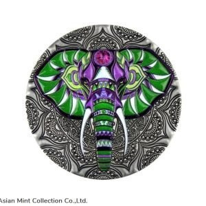 2019 - Elephant Mandala Collection 2 oz Antique finish Silver Coin 5$ Niue
