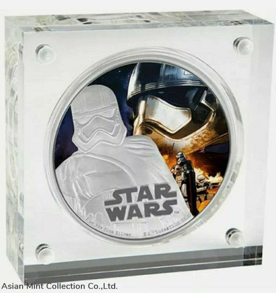 2016 1 Oz PROOF Silver $2 Niue Star Wars CAPTAIN PHASMA Coin.