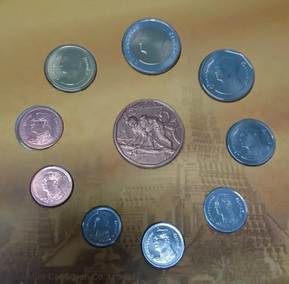 2016 - Circulation coin panel complete set of Thailand (The Year of the Monkey)