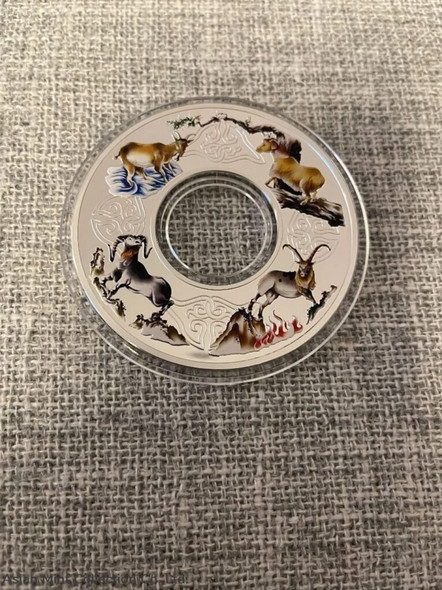 2015 Tokelau YEAR OF THE GOAT ELEMENTAL GOATS $10 Silver Coin Proof 2 oz