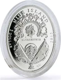 2012 - Niue $1 Cockerel Egg - Imperial Faberge Eggs Proof Silver Coin
