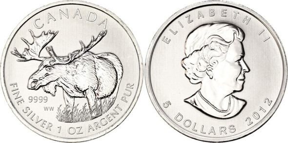 2012 Moose silver coloured 1 oz