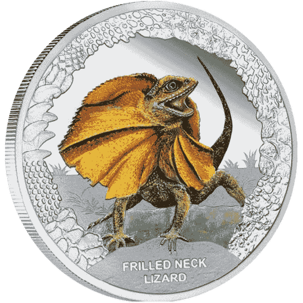 2013 - Australia's Remarkable Reptiles Frilled Neck Lizard 1oz