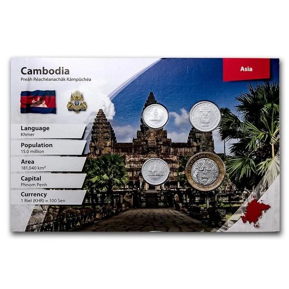 1994 - Cambodia BU coin set 1994, 50 until 500 Riels