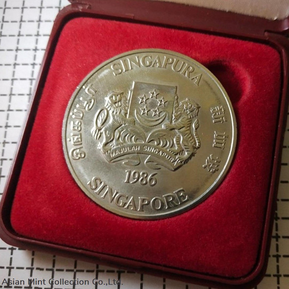 1986 10DOLLARS SINGAPORE DUIT LAMA (NICKEL), UNC
