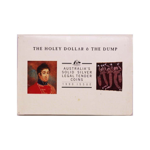 1990 - Holey Dollar &amp; Dump Silver Proof Pair 1Dollar and 25Cent, silver proof coin.