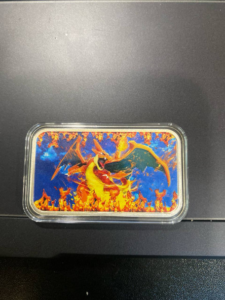 1996 fire charizard pokemon trading card 1oz silver coin