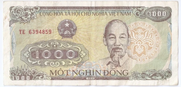 Vietnam 1000 dong 1988 (1989) Ho Chi Minh, Elephant