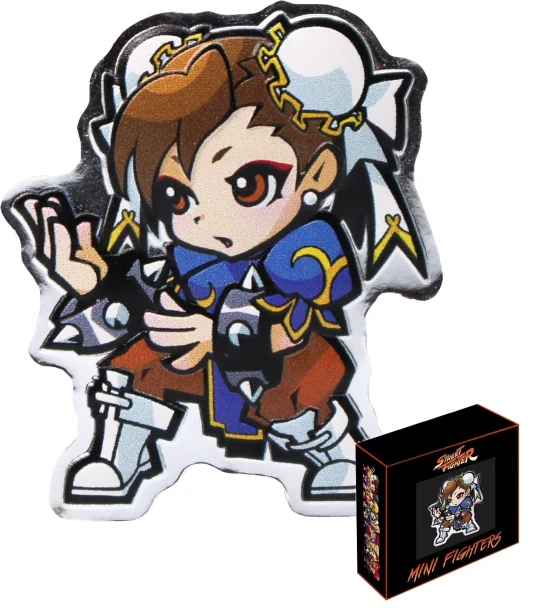 Fiji 1 dollar 2021 Street Fighter CHUN-LI Mini shaped Chibi coin 1 oz silver