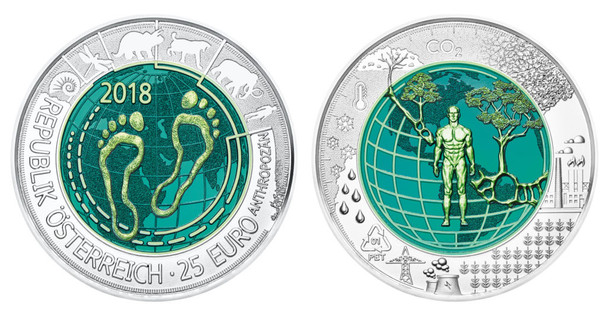 2018 Austrian numismatic new issues: Anthropocene and shark coins
