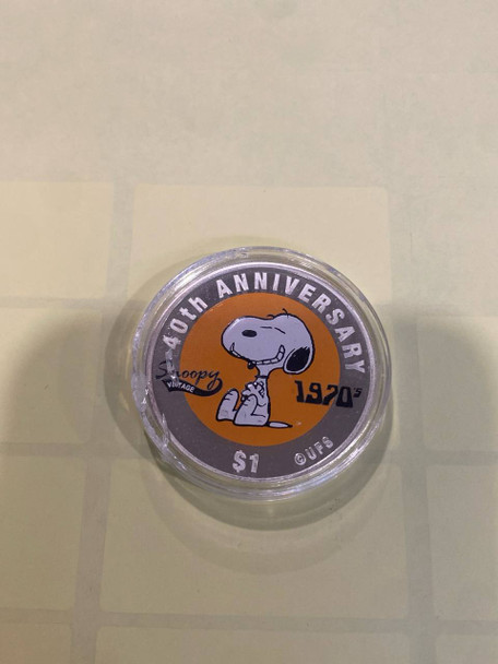 2008 cook island s Perth mint minted $1 snoopy 40th anniversary 1 oz colorized silver proof coin