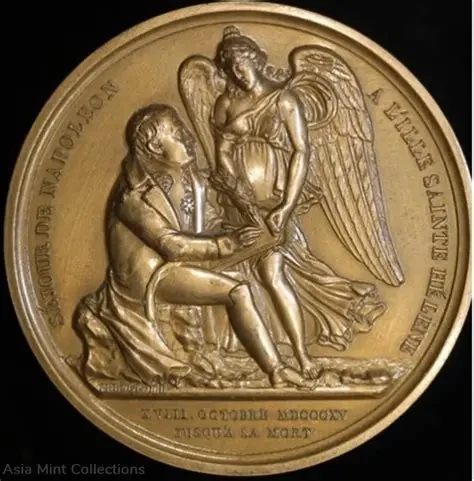Napoleon Emperor and King Gilded Bronze Medal