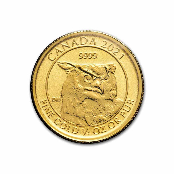 Canada 1/4 Oz. Gold 2021 Great Horned Owl