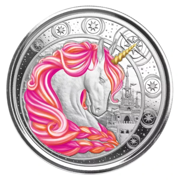 2023 - Ghana Unicorn ""Jubilee"" 1oz Silver 999 Color with Certi Log Coincard
