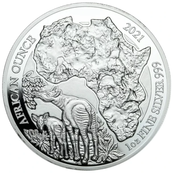 RWANDA. 1 OUNCE SILVER. "AFRICAN OUNCE". 2021.