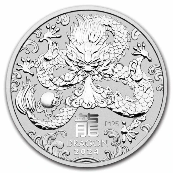 *NEW* 2024 1 oz Silver Australian Year of the Dragon Lunar Series III BU coin