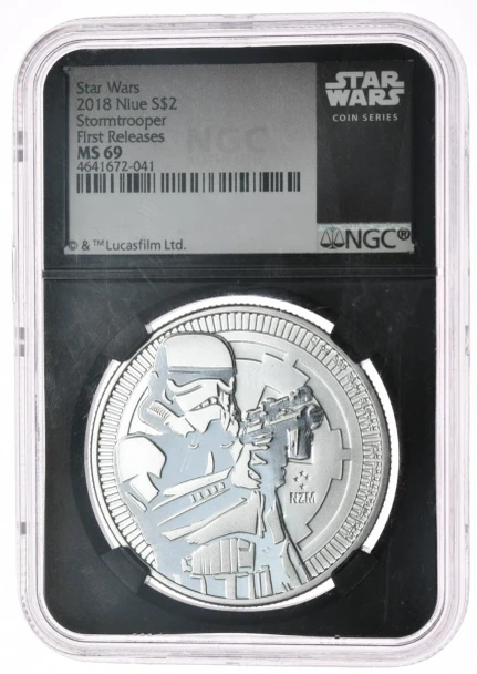 Silver Coin Niue 2 Dollars 2018 Star Wars Elizabeth II Stormtrooper