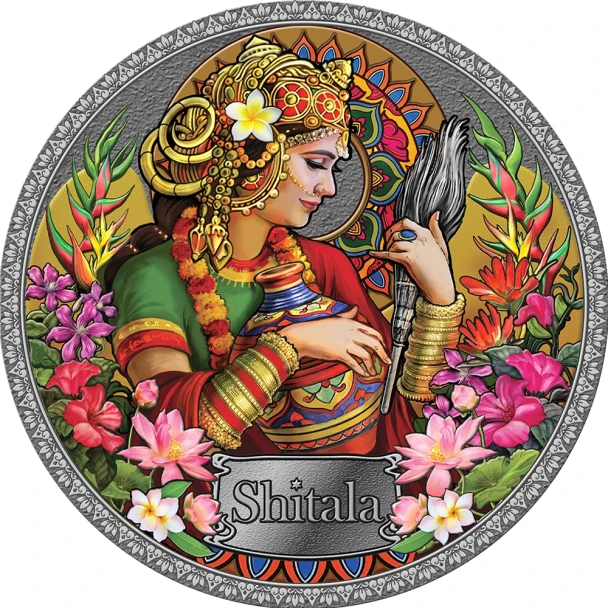 2022 Ghana Shitala Goddess of Health 50g Silver Coin - 500 Mintage