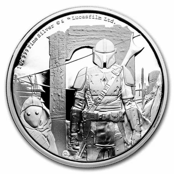 Niue -2021- Star Wars The Mandalorian- 1 oz Silver Proof Coin (w/Box & COA)