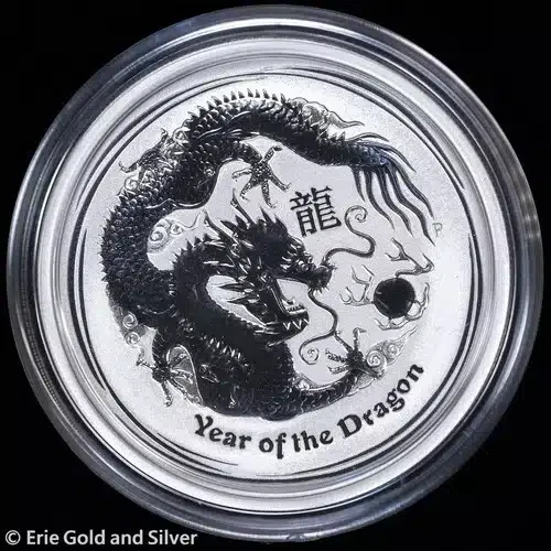 2012 Australia 1/2 oz Silver Lunar Year of the Dragon in Capsule