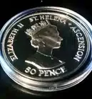 ST. HELENA & ASCENSION ISLANDS 50 PENCE 1994 SILVER PROOF. VERY RARE-