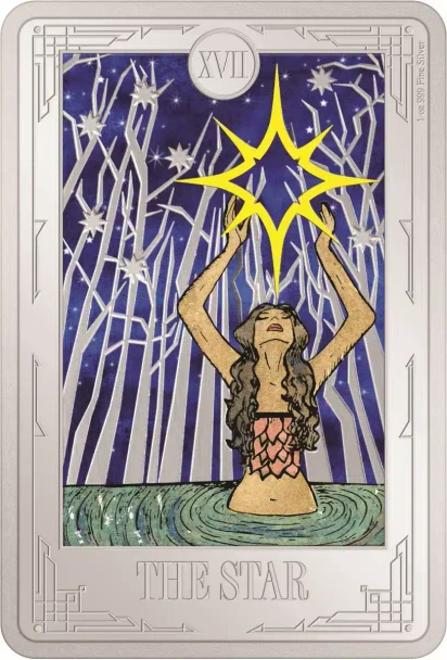 2024 Niue Tarot Card XVII The Star 1 oz Silver Colorized Proof Coin
