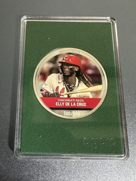 2024 Niue Agoro Mint MLB Trading Card Coins 1 Oz - Elly De La Cruz #500/500!!!2024 Niue Agoro Mint MLB Trading Card Coins 1 Oz - Elly De La Cruz #500/500!!!