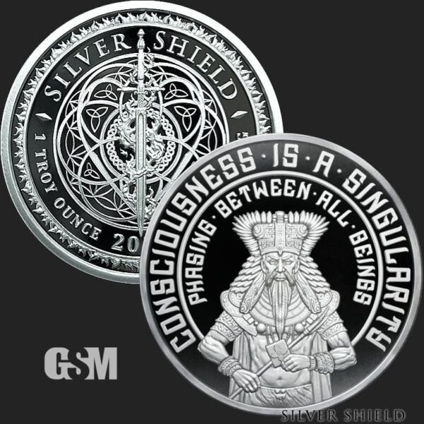 CONSCIOUSNESS IS SINGULARITY 1 oz .999 FINE SILVER MICROMINTAGE Proof