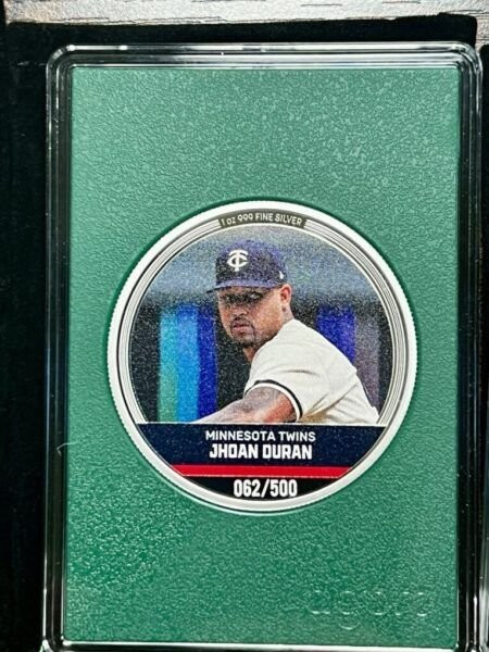 2024 Agoro MAJOR LEAGUE BASEBALL Silver Trading Coins Emerald Mintage - Jhoan Duran #62 Minnesota Twins
