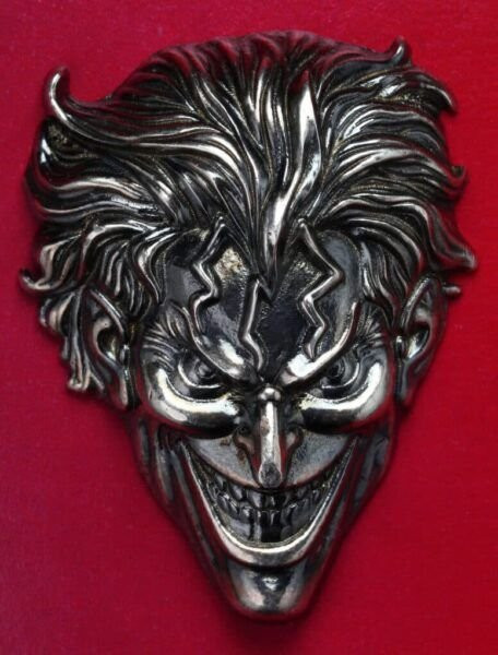 Rix Metal Worx DC Comics 3D Joker Head 4.26 oz .999 Silver Art Bar #103/200